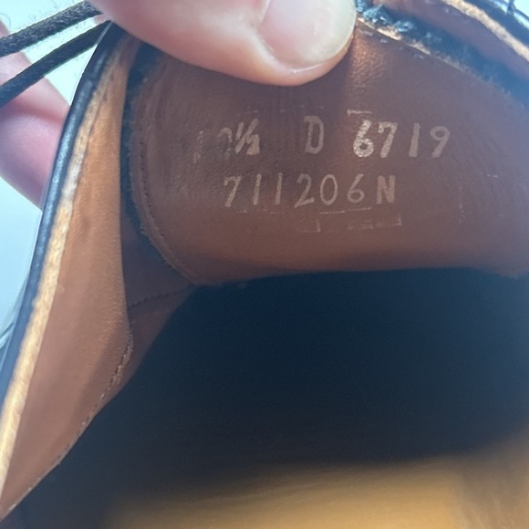 Allen Edmonds WHITNEY Oxford Shoes Mens Size 10.5 D Wing Tip Dress Black USA - Picture 12 of 16